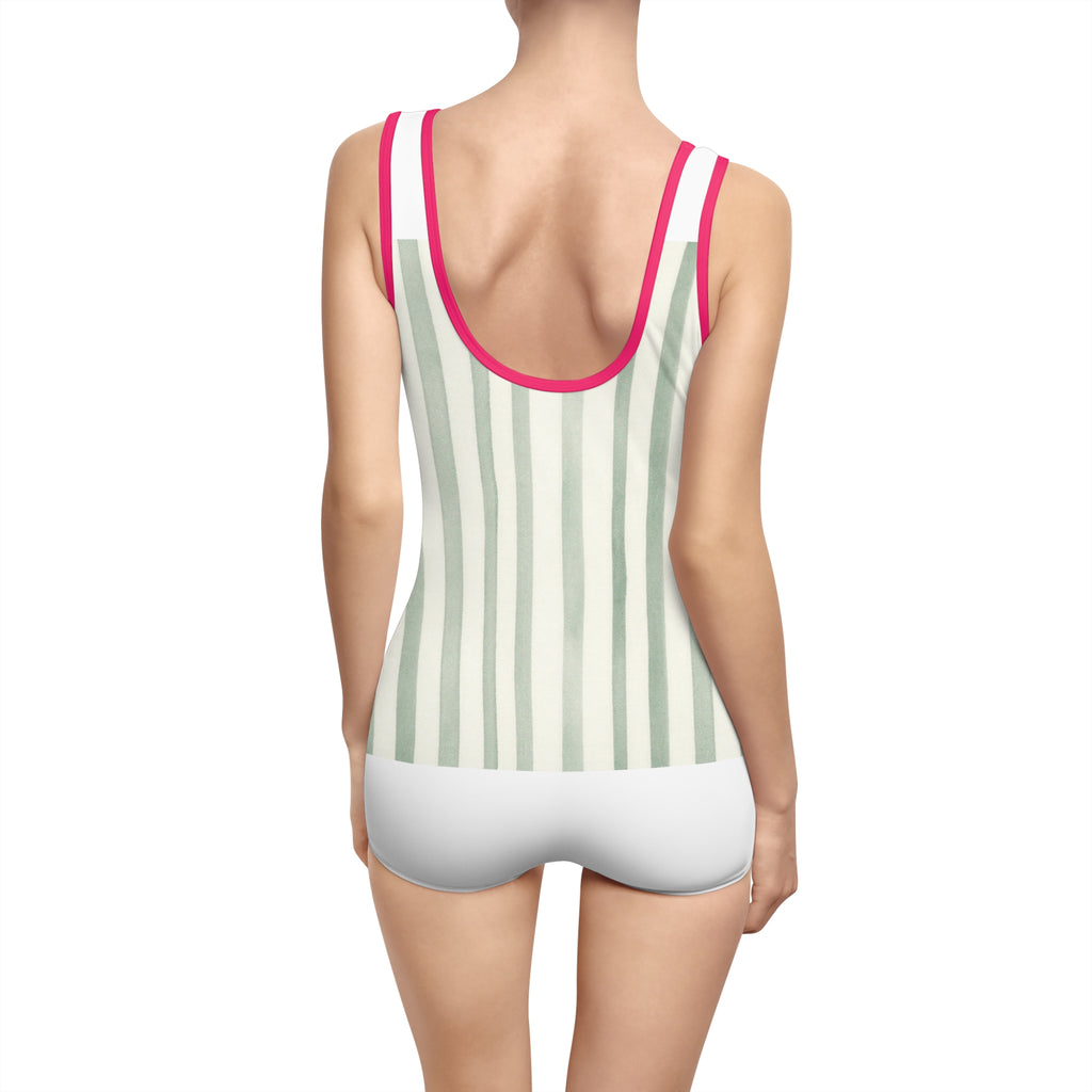 Emma Sage Stripe Swimsuit