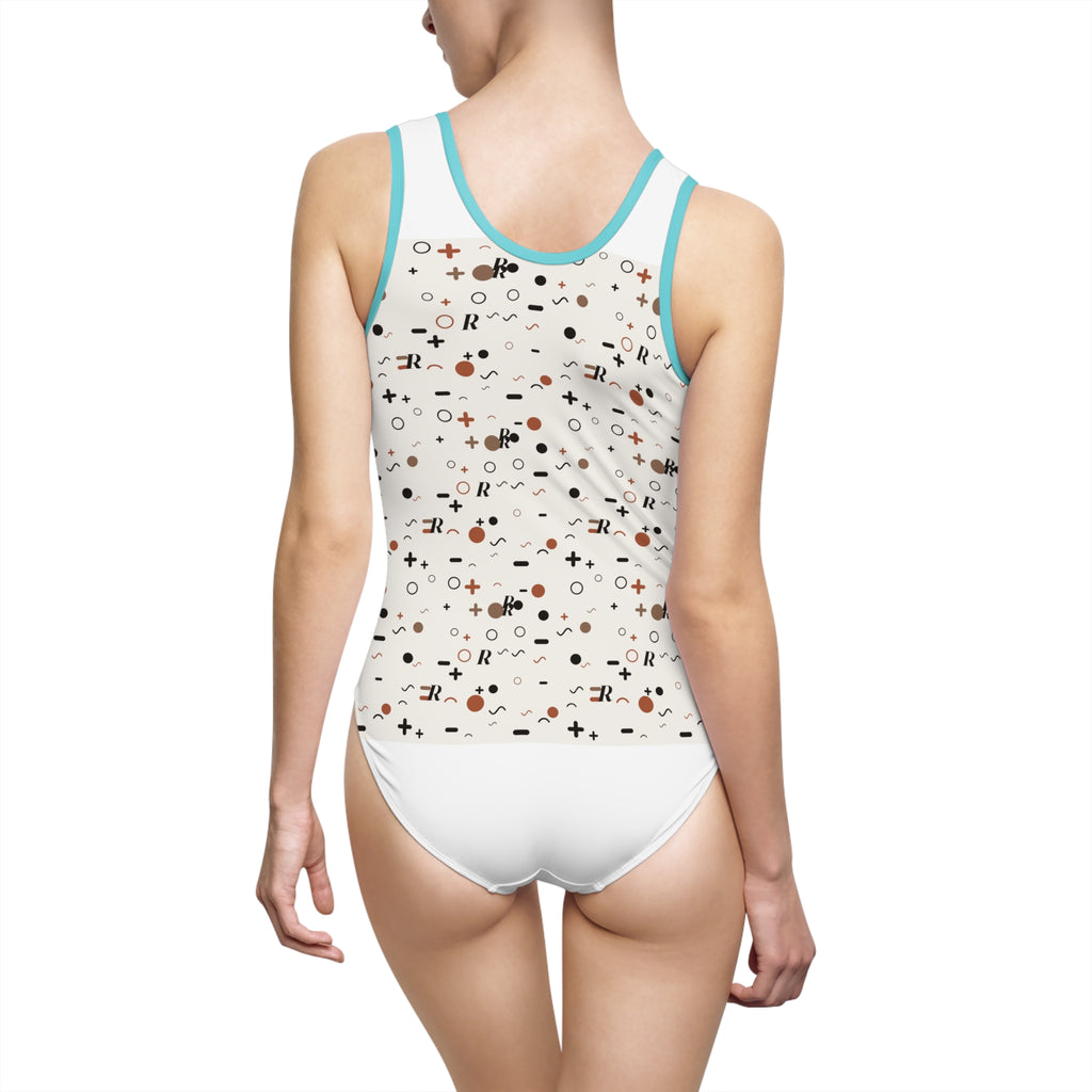Chaos Print Classic Swimsuit