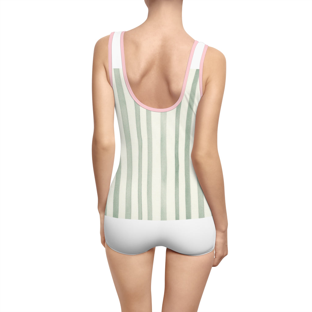 Emma Sage Stripe Swimsuit