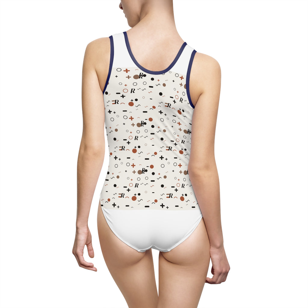 Chaos Print Classic Swimsuit
