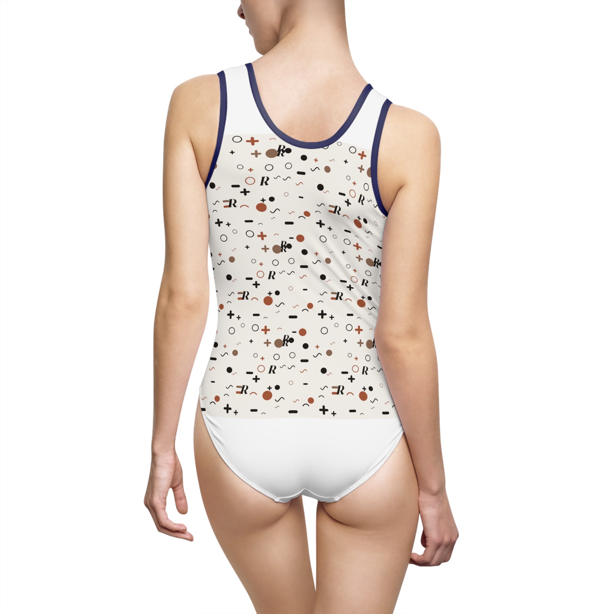 Chaos Print Classic Swimsuit