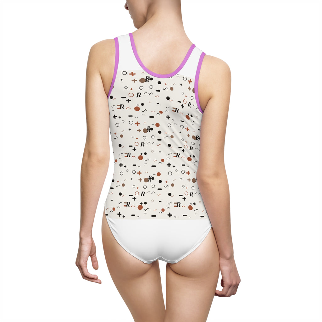 Chaos Print Classic Swimsuit