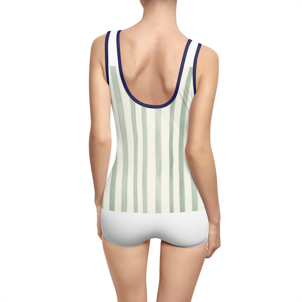 Emma Sage Stripe Swimsuit